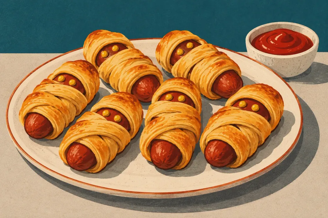 Halloween-Snacks: Mumien aus Blätterteig Halloween-Snacks: Mumien aus Blätterteig