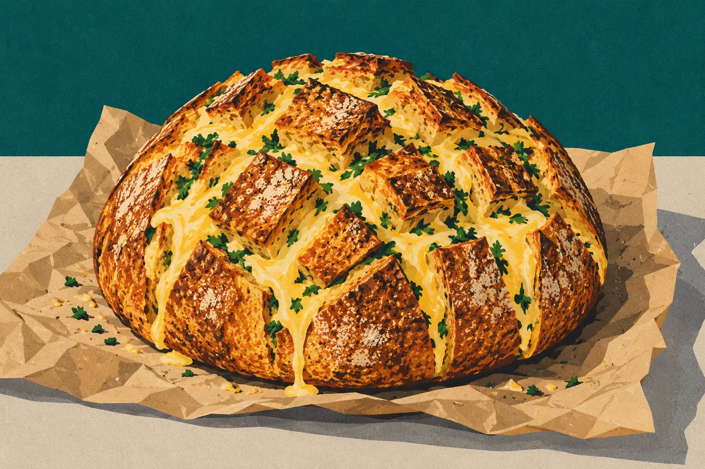 Zupfbrot mit Käse