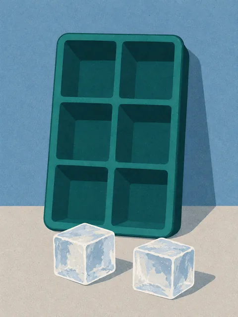Silikonform für große Eiswürfel
