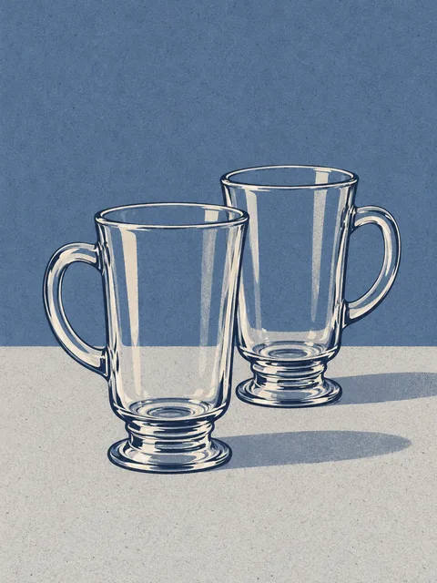Glühweinbecher aus Glas mit Henkel