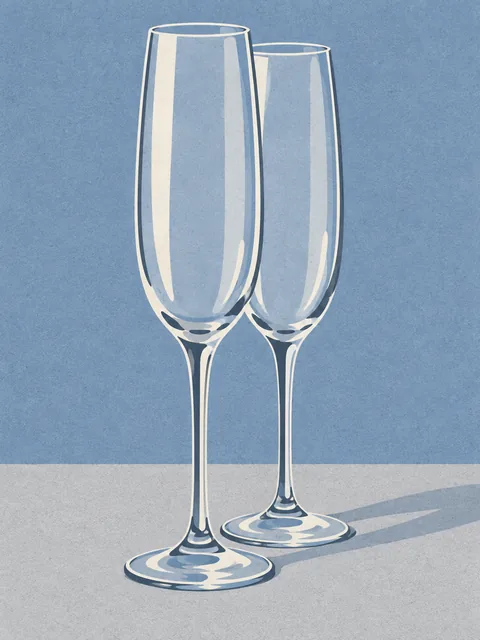 Schmale Sektflöte für Cocktails mit Schaumwein