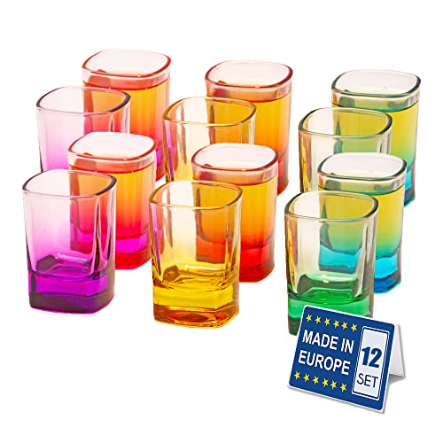 Farbiges Schnapsglas Set, 12 Stück, 52 ml/1.75...